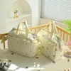 Korean Style Diaper Bag Large Capacity Portable Baby Stroller Bag Organizer Embroidery Bear Olive Mommy Maternity Bag