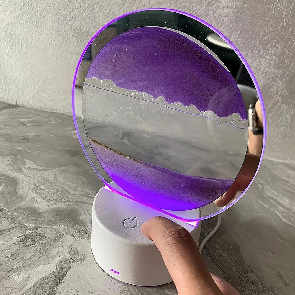 Kreatywna lampa LED Quicksand RGB Sandscape dotykowe światło ruchomy piasek obraz sztuki 3D klepsydra lampka nocna głębinowych lampa Sandscape