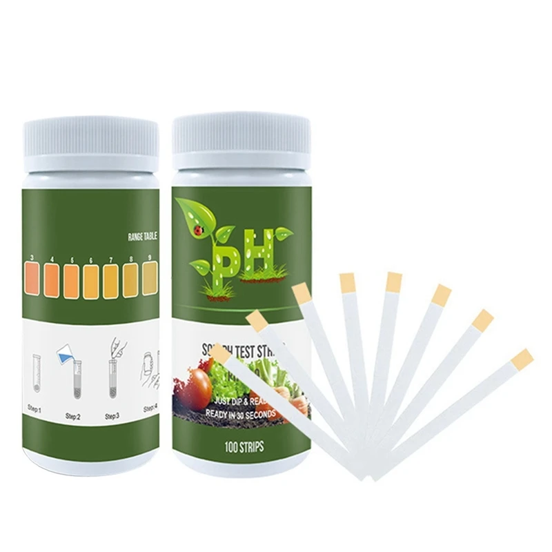 Soil PH Paper Test Kit 200 Tester Strips (3.5-9 Range) For Testing Garden Home Lawn Grass Vegetable Gardening