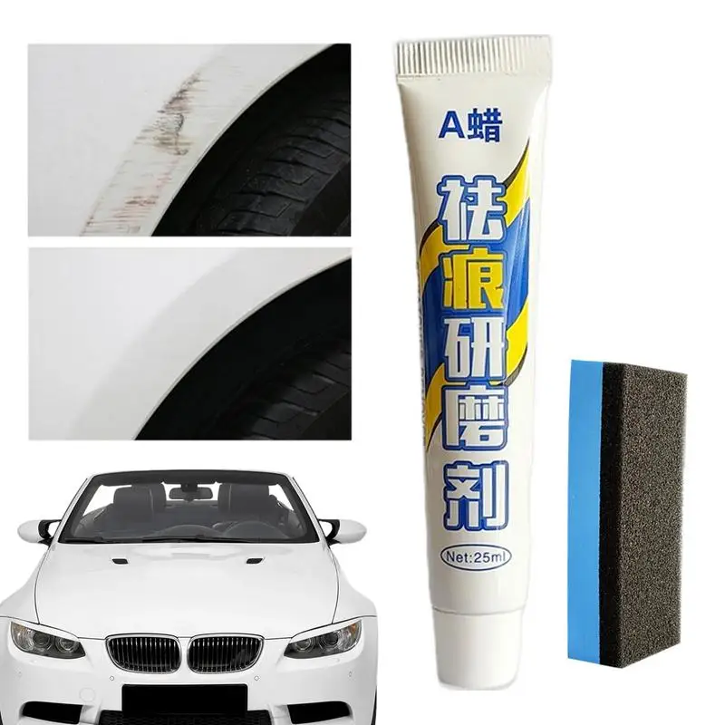 

Car Scratch Remover Wax 0.84oz Auto Polish And Paint Restorer With Cleaning Sponge Auto Scratch Remover Fingernail Scratches