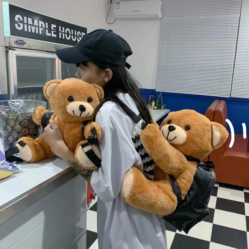 30/45 Centimetri Bella Teddy Bear Zaino Della Peluche Carino Moto Orso Peluche Zaino Peluche Orso Borsa Di Modo Delle Ragazze Borsa Da Donna
