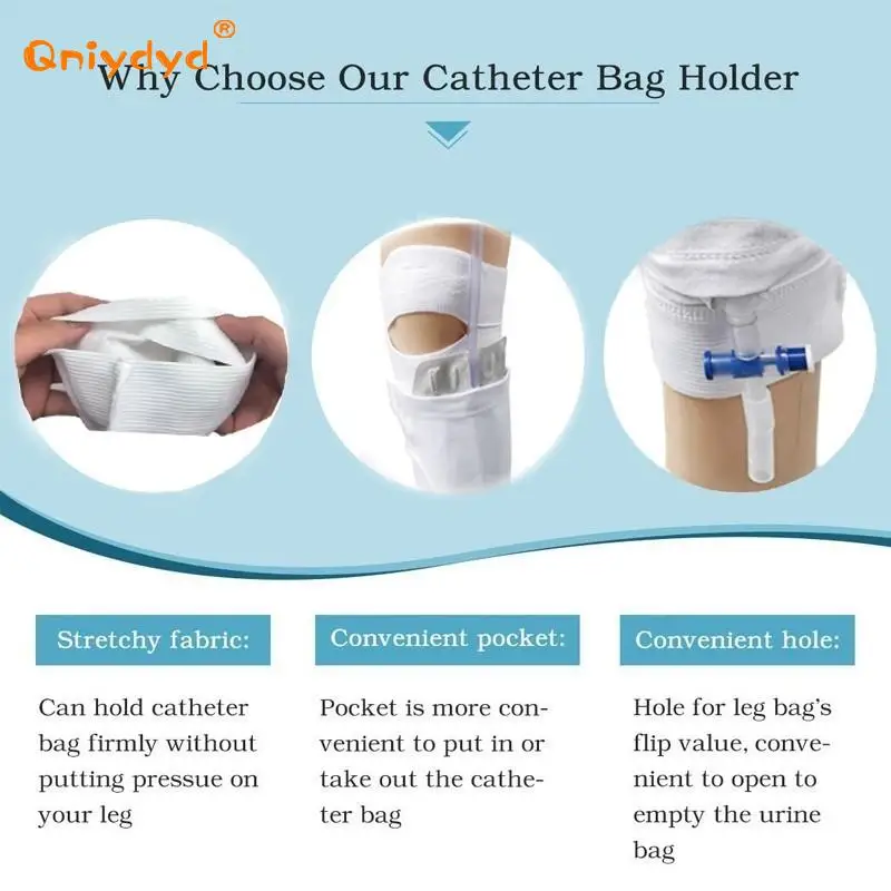 Leg Sleeve Urine Bag Holder, Washable Breathable Catheter Elastic Band Urine Drainage Bags Strap Holder Calf Urinary Cover Belt