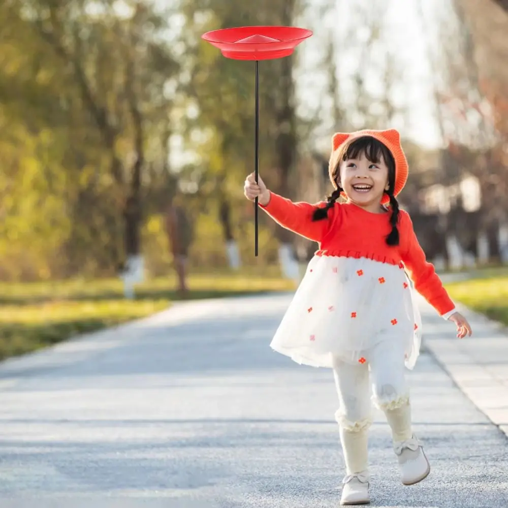 Colorful Juggling Spinning Plates with Sticks Training Entertainment Plastic Spinning Plate Circus Skills Accessories