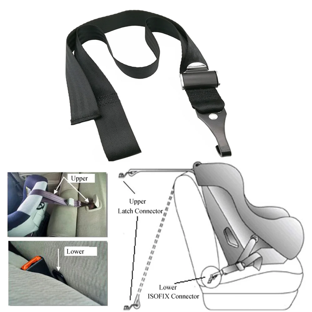 

Baby Safety Seat Fixed Connector 120cm LATCH Safe Belt Top Tether Single Hook For Child Interface Strap Kids Belt Car Stying