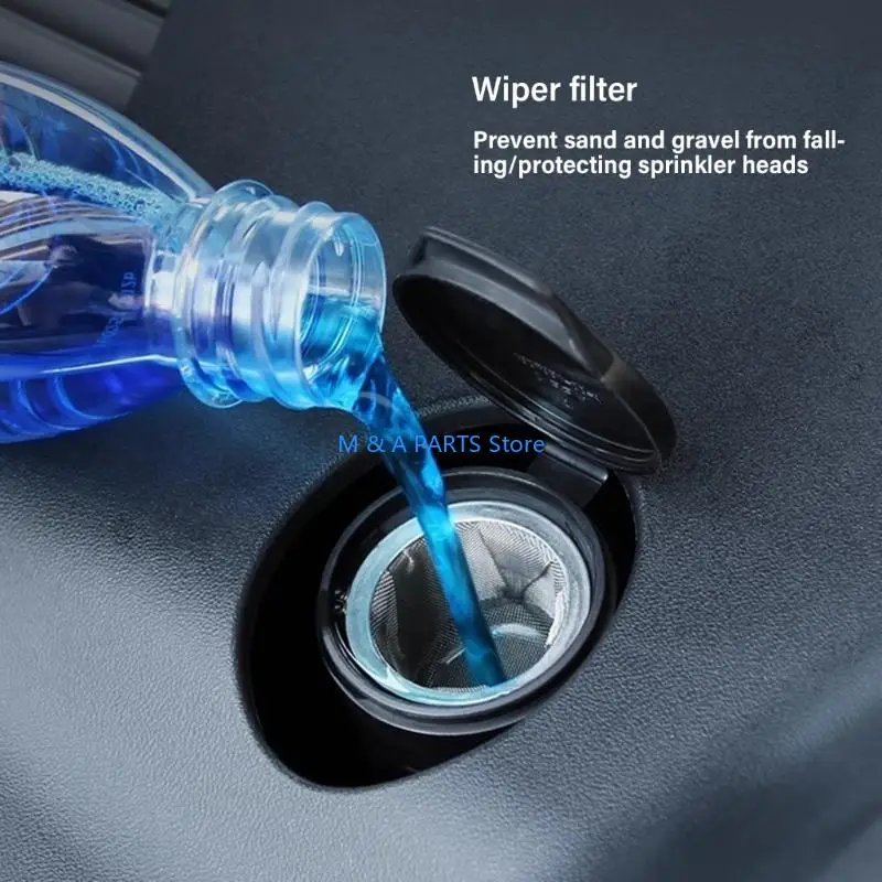 U1JF 자동차 앞 후드 필터 와이퍼 탱크 충전 포트 깔때기 네트 창 유지 보수 와이퍼 유체 필터 3/Y에 대한 쉬운 유지 보수