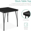 3-Piece Dining Set Modern Dinings Table Set, Metal and Wood Square Dining Table for Kitchen, Dining Room, Dinette 2