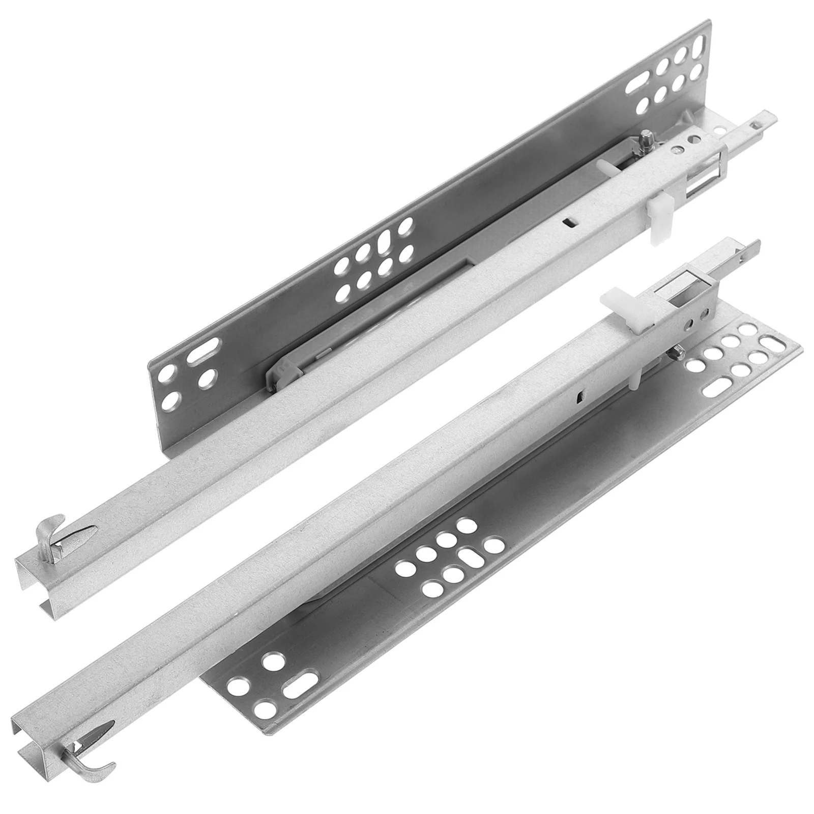 2 Pcs Drawer Hidden Slides Kitchen Cabinets Undermount Rails Dresser Soft Drawers Out Sliders Cold Rolled Steel