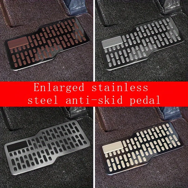 Car Foot Rest Pedal Board Floor Carpet Mat Anti-Slip Stainless Steel Heel Pad Car Truck Suv Accessories Car Pedals