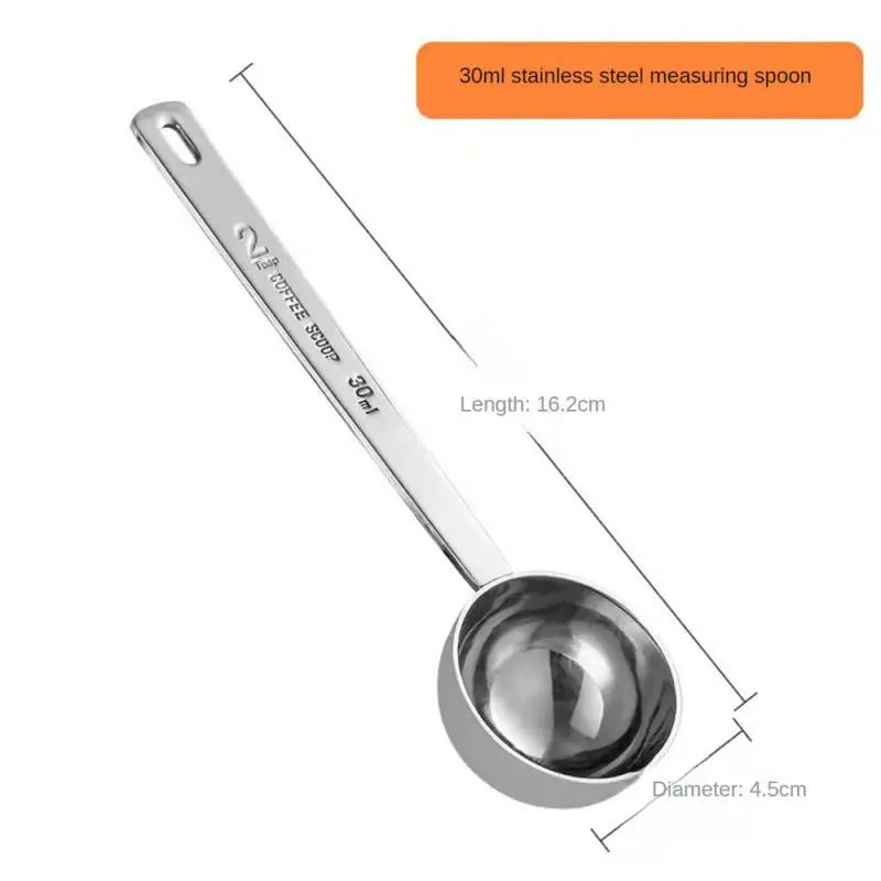 1~5PCS 15ml/30ml Long Handle Stainless Steel Milk Coffee Powder Scoop Measuring Spoon