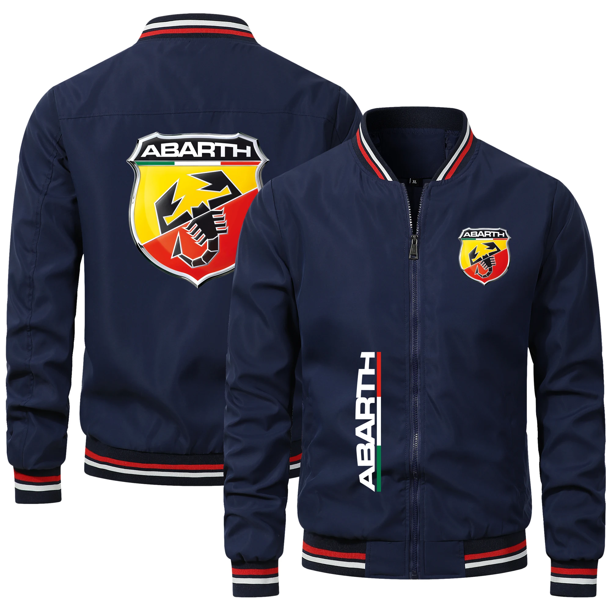 Outdoor Windproof Personalized Fashion Men's Jacket Abarth Car Print Jacket Men Locomotive Casual Loose New Men's Top
