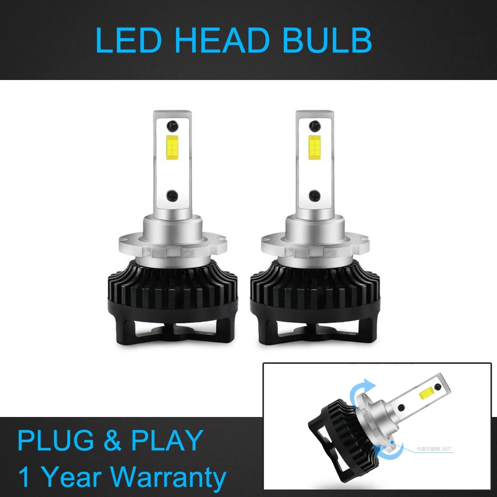 

1 Pair Car LED Head Bulbs 12V 55W High Brightness 12 Months Warranty