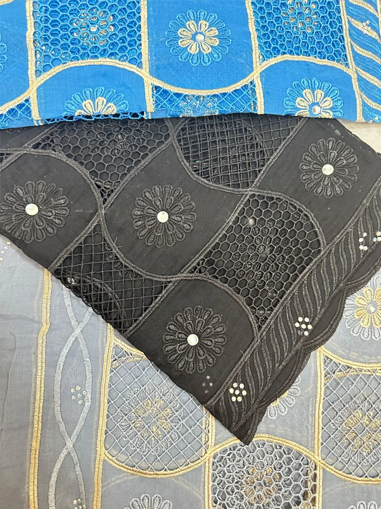 Luxury Scarf High Quality 100% Cotton Dubai African Women Islamic Scarf LOVE pattern Embroidery Chemical Lace Scarf  many color