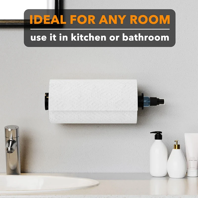 Paper Towel Holder With Spray Bottle Hanging Wall Mount Papertowels Roller for Kitchen And Bathroom paper towel holder