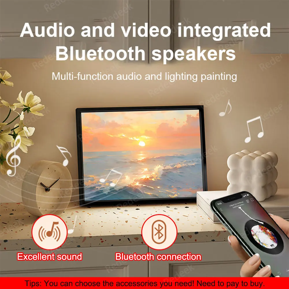 NEW Portable Bluetooth Speaker Light Painting Speaker Home Wireless Luminous Decorative Painting Art Ornaments