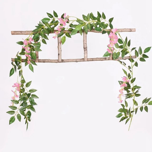 180cm Fake Ivy Wisteria Flowers Artificial Plant Vine Garland for Room Garden Decorations Wedding Arch Baby Shower Floral Decor 5
