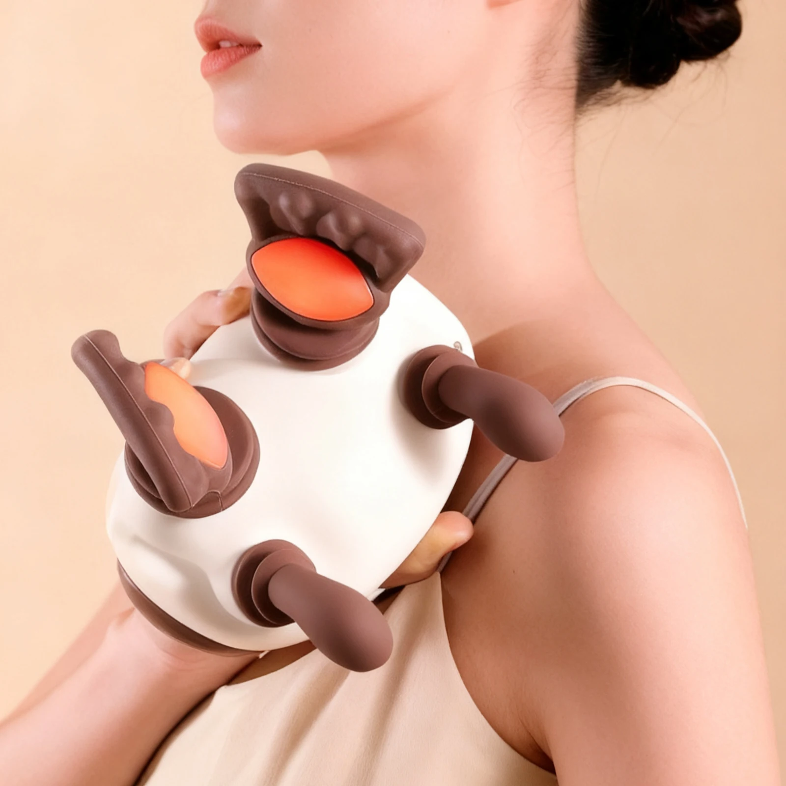 Neck Shoulder Massager Cervical Pillow Deep Tissue Shiatsu Back Cervical Massage Machine 3-Level ﻿Heating Body Back Leg Massager