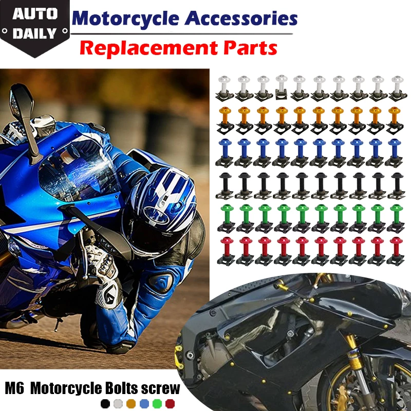 Motorcycle Grommet Kit, Abrasion Fairing Accessories Durable 10 Sets Of
