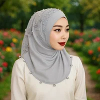 Stretch Elegant Headband Hat Top Knot Solid Color Ramadan Hijab Simple Soft Head Wrap Cap Women