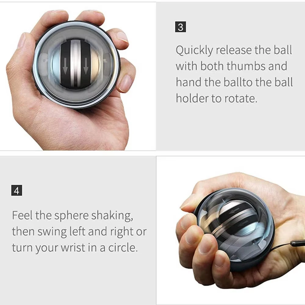 Hand Strengthener Wrist Power Ball Auto-Start Grip Ball Gyroscopic Arm Gyro Home Fitness Forearm Exerciser