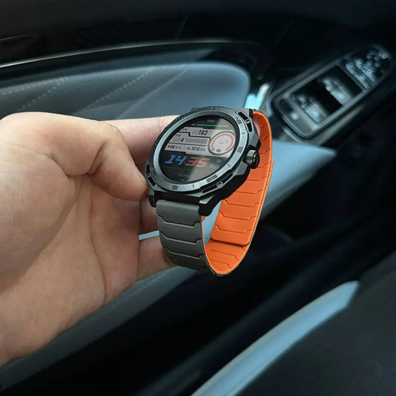 Magnetic Loop Silicone Strap, 20mm & 22mm Bracelet Band