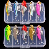 Aorace 5pcs/box Metal VIB 3/7/10/15/20g Fishing Lure Vibration Spoon Hard Baits Crankbait Wobbler Swimbait Cicada VIB Tackle 1