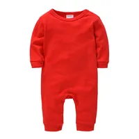 Unisex Baby Clothes Solid Red Design Newborn Cotton Rompers Full Sleeve 0-18M Infant Jumpsuit Costume Clothing 1