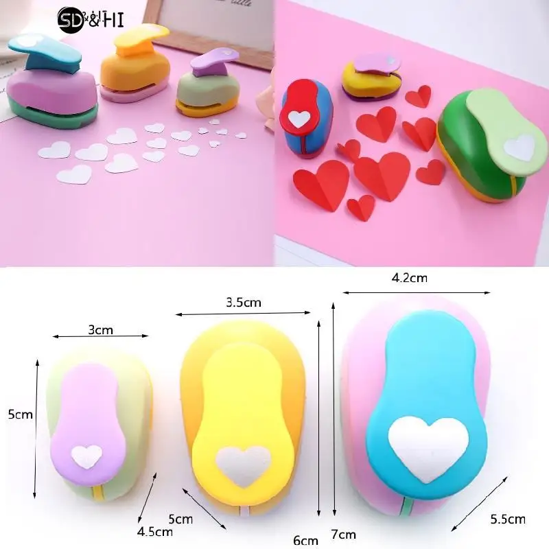 스크랩북 펀치용 하트 홀 펀치, DIY 공예 홀 펀치, 스크랩북 펀치 메이커, 어린이 스크랩북 종이 커터, 엠보싱 샤프퍼, 9mm, 16mm, 25mm 