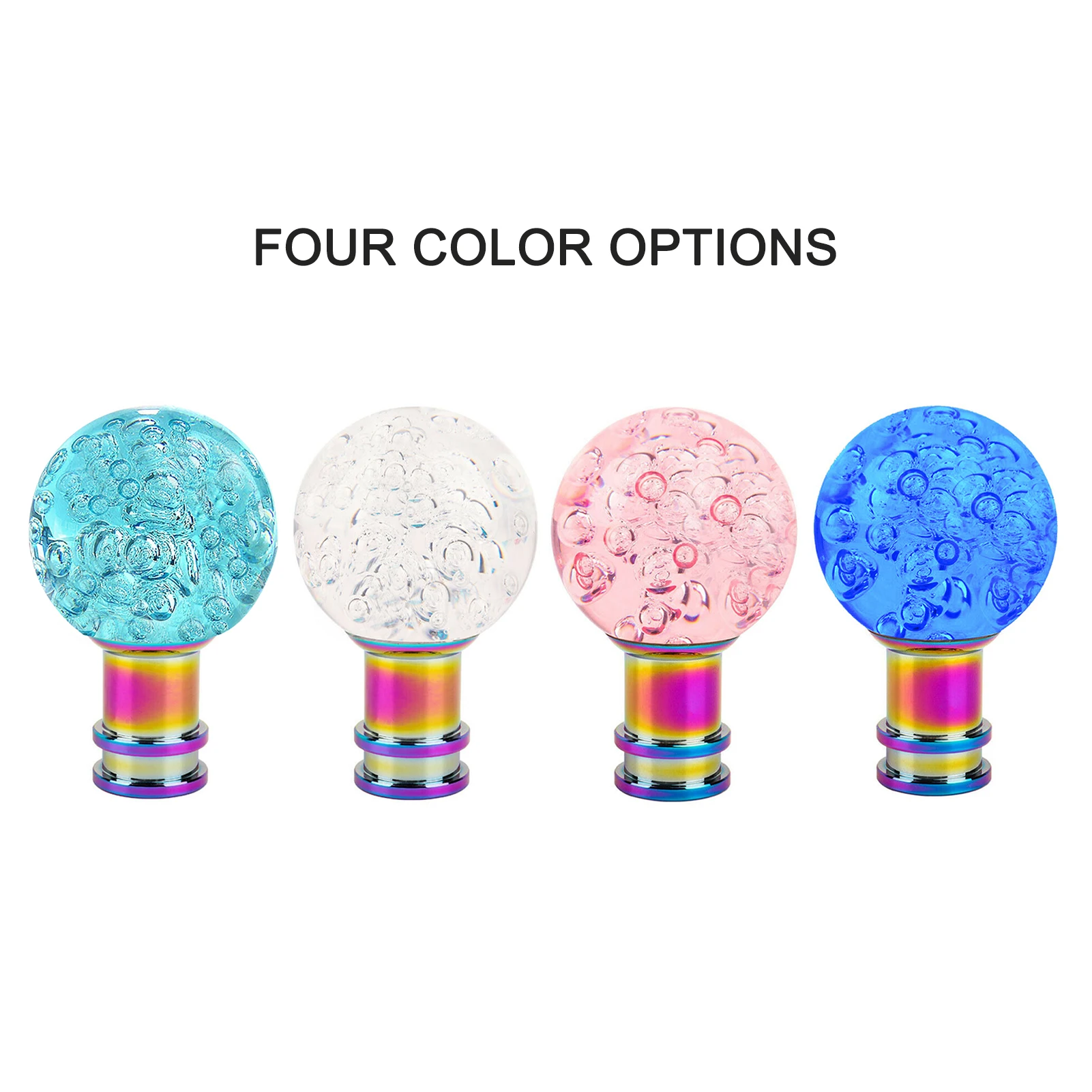 

Acrylic Crystal Bubble Gear Stick Gear Knob Round Ball Knob Transparent Gear Shifter White