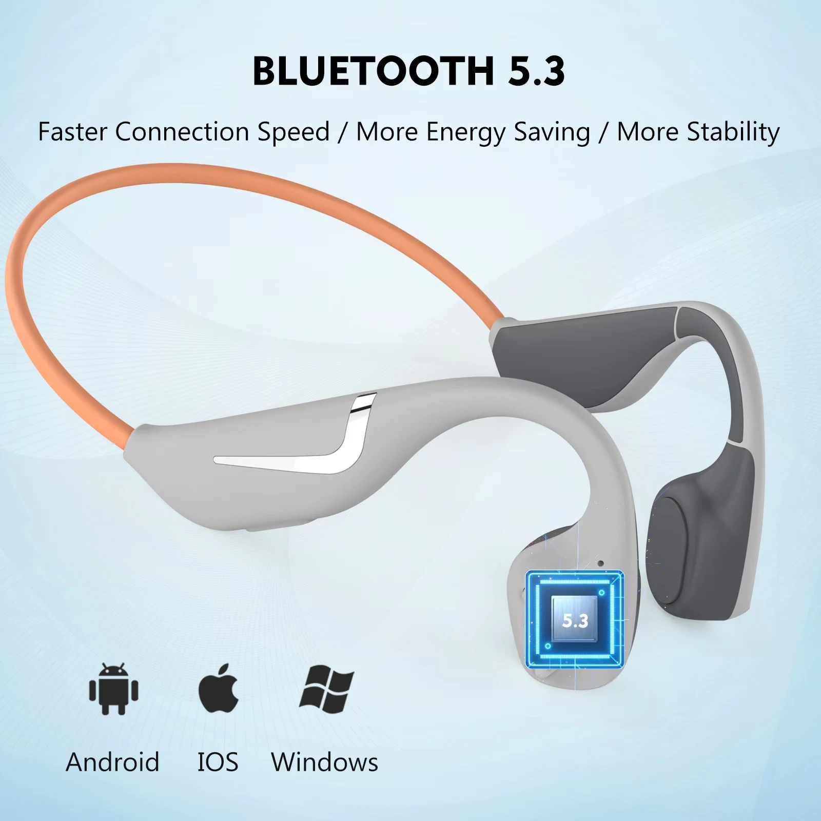 

Bone Conduction Headphones Bluetooth IP67 Waterproof Sport Headset Long Battery 20Hrs Wireless Earphones for Running Cycling