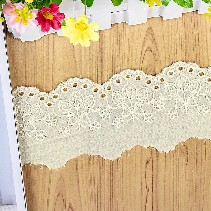 7.5CM Cotton Embroidery Butterfly Strawberry Lace Trim DIY Lolita Skirt Curtain