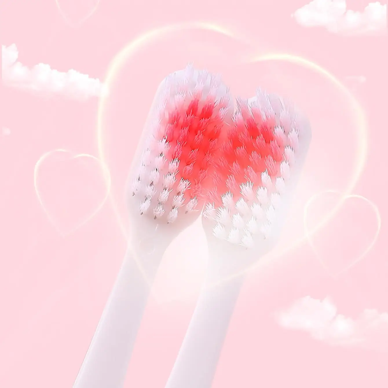 2PCS - Love Couple Fine Hair Cleaning Toothbrush - Color Random
