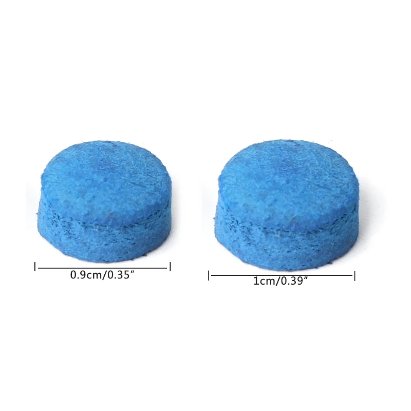 50Pcs Pool Cue Tips Billiard Cue Stick Replacement Tips with Storage Box Snooker Pool Cues Blue for Cues