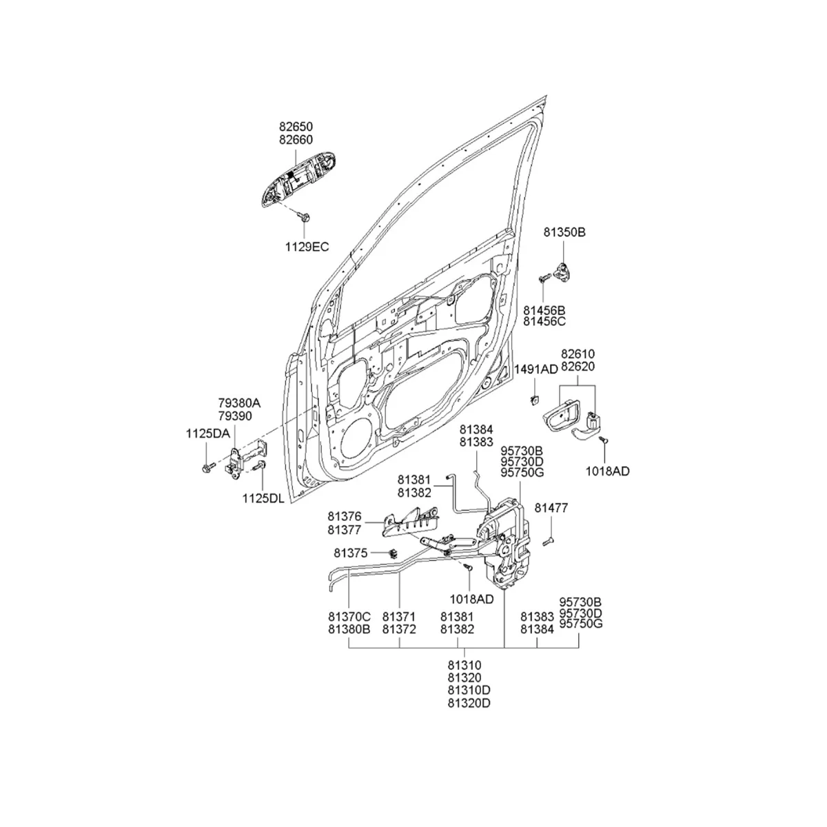 

Привод замка передней левой двери 95735-1C010 для Hyundai Getz Click 2002-2010 механизм замка боковой двери 957351C010