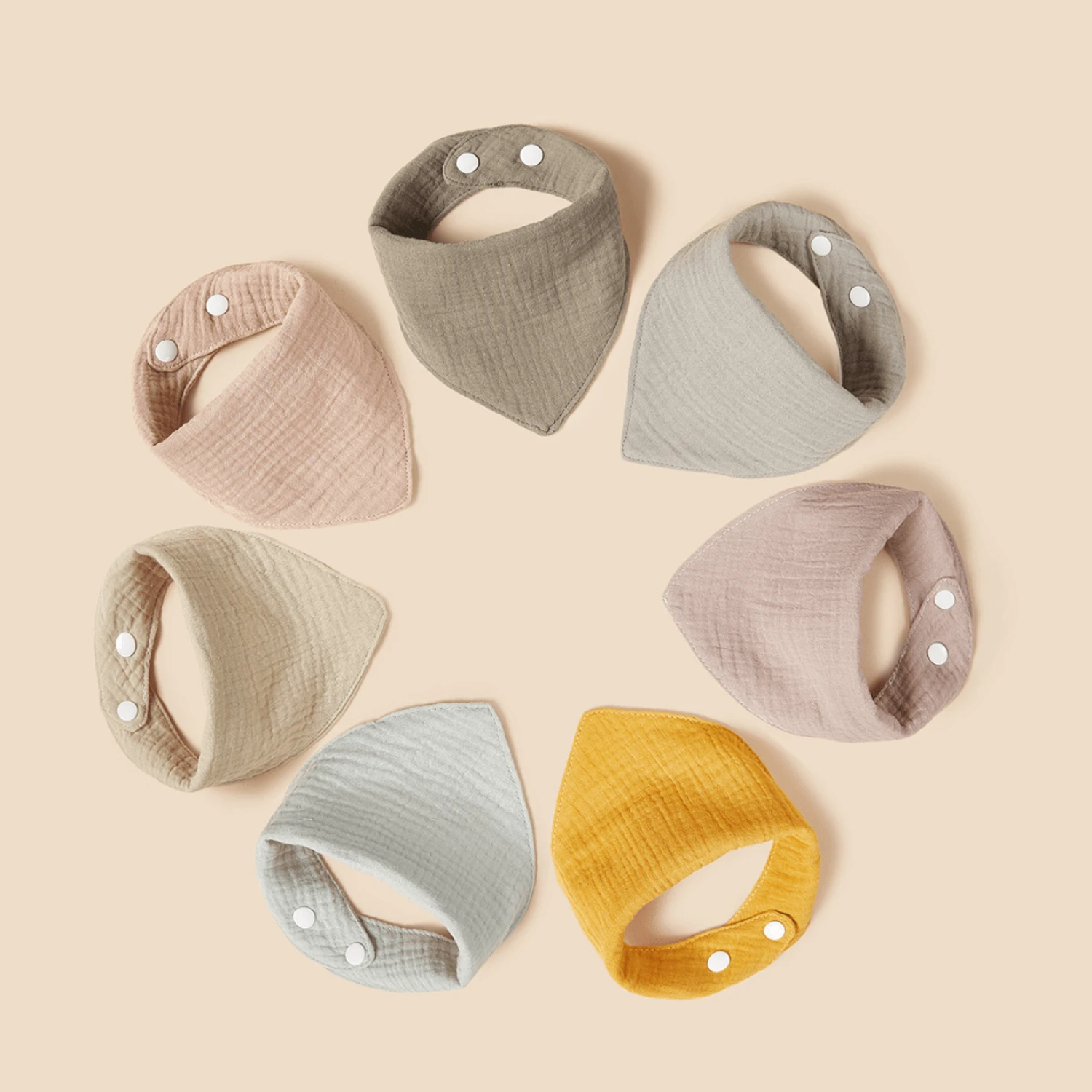 7-Piece Baby Soft Cotton Bibs-Mealtime Messes Solution!