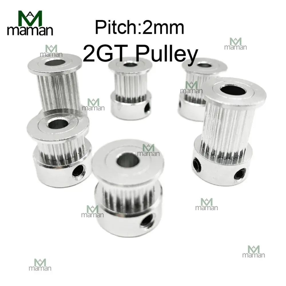 GT2 Timing Pulley 2GT 20 Teeth K-shaped Aluminum Bore 3/3.17/4/5/6/6.35/8mm Bandwidth 6/9/10mm 3D Printer Parts fixed pulley timing belt pulley belt pulley timing pulley