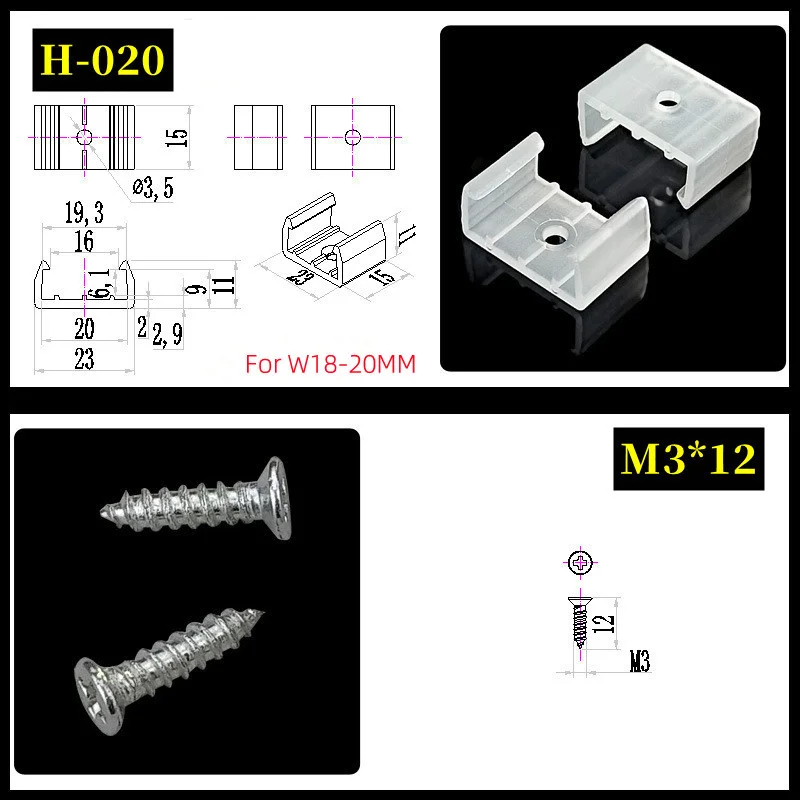 100 stücke Clip LED Befestigung ABS Montage Clips Für 6x12mm 8x16mm 5V 12V  24V Wasserdichte LED