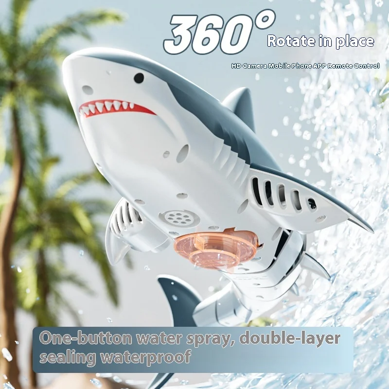 Rc Boat New S6 Remote Control Shark Boat Charging Can Transmit Simulation Water Remote Control Model Children Toys