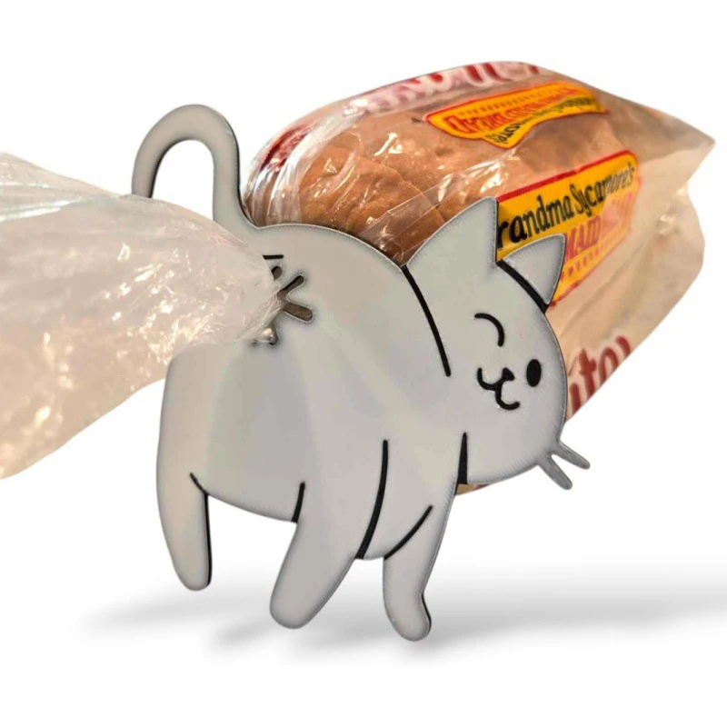 2개입 3D 고양이 엉덩이 모양 빵 봉투 클립 스낵 봉투 밀봉 클립 참신한 주방용품 고양이 애호가를 위한 음식 보관 봉투 클립