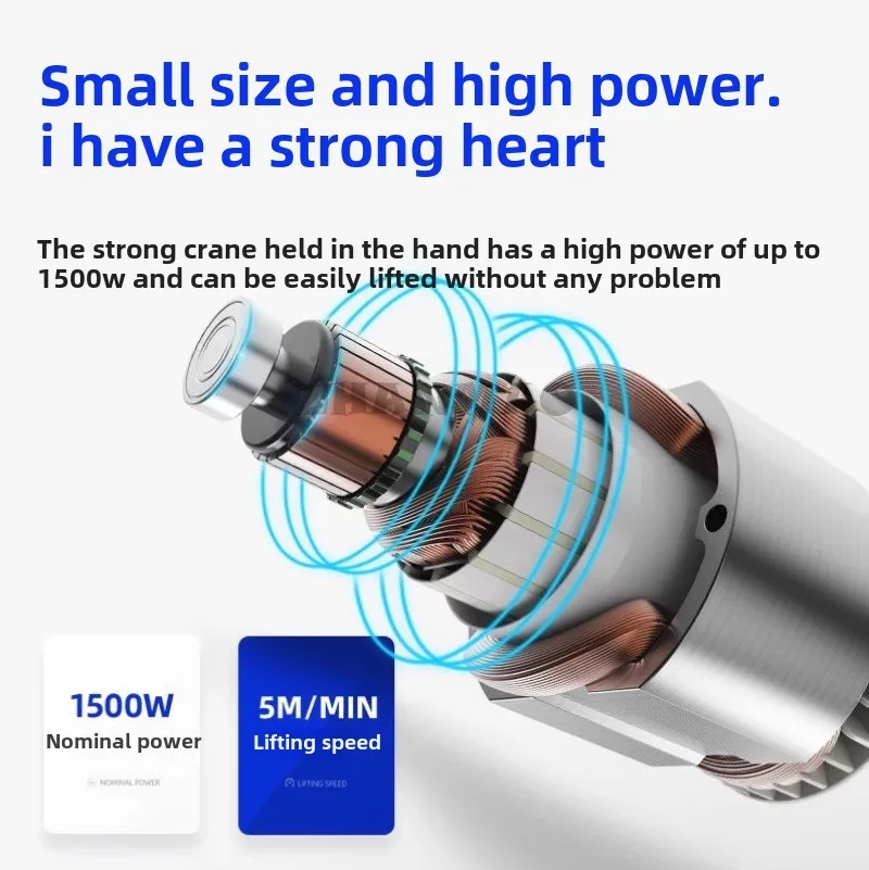 Micro Electric Hoist 220V Portable Crane, Household Small Lifting Air Conditioner Hoist, Wireless Electric Winch