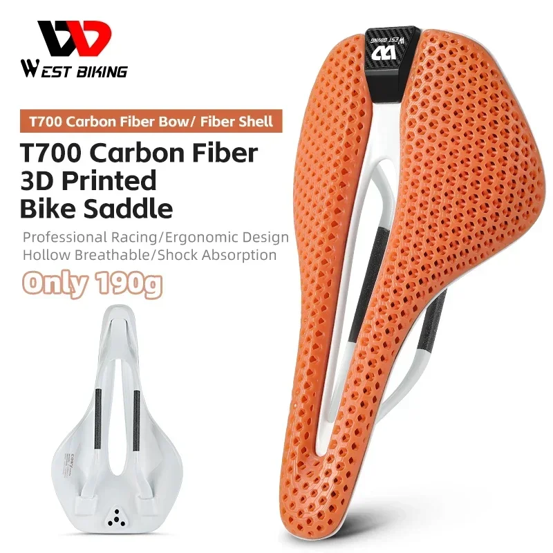 

WEST BIKING Full T700 седло из углеродного волокна 3D печать переменной плотности сотовое сиденье из смолы профессиональное гоночное седло для велосипеда