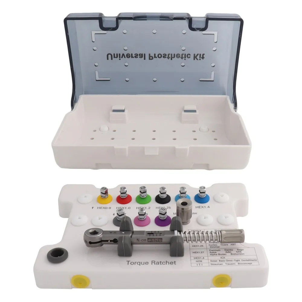 Dental Implant Torque Wrench Screwdriver Prosthetic Kit 5 45NCM Ratchet