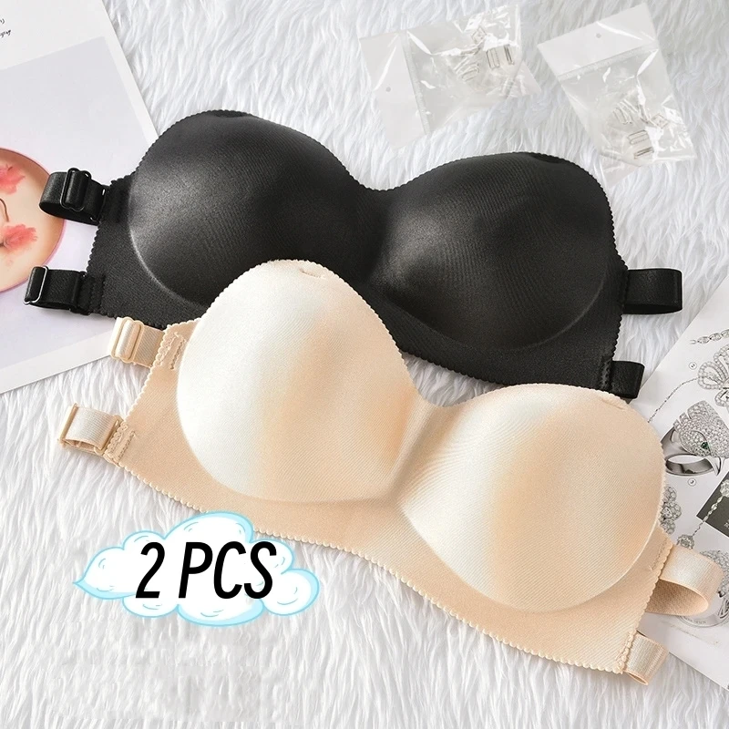 

Underwear Sexy Ribless Invisible Bra New Comfortable Back Gathering Strapless