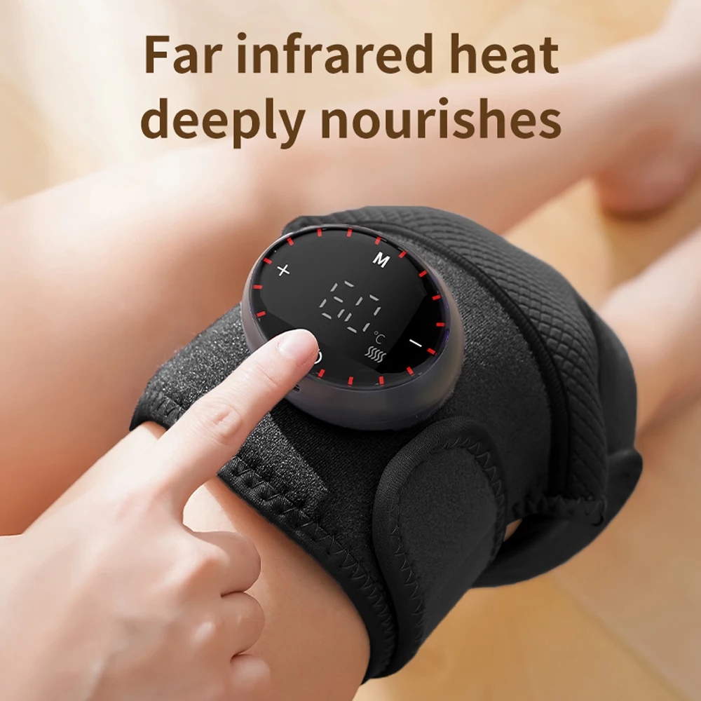 3 in 1 Electric Heating and Vibration Knee Elbow Shoulder Wrap, Mugwort Hot Compress Knee Heated Pads Leg Massager