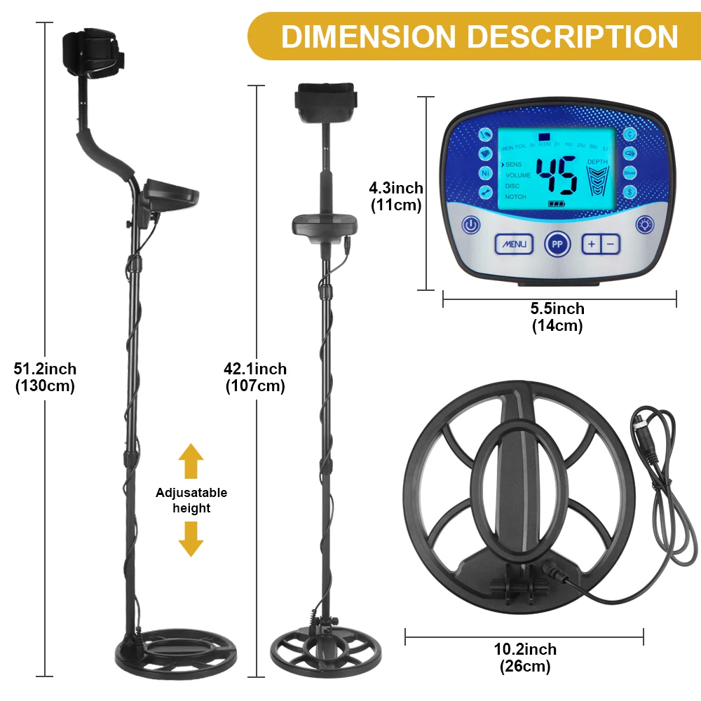 NEW Underground Metal Detector Professional Depth 1m Search Finder Gold Detector Treasure Hunter Detecting Pinpointer Waterproof