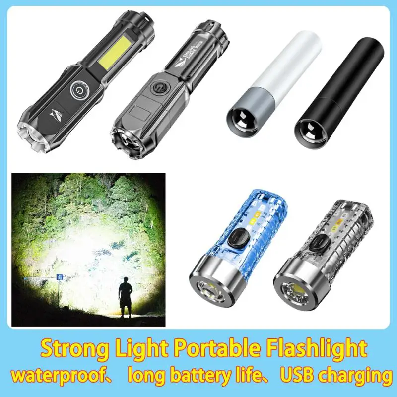 

Strong Light Portable FlashlightHigh-power USB Rechargeable Zoom Highlight Tactical Flashlight Outdoor Lighting LED Flash Light
