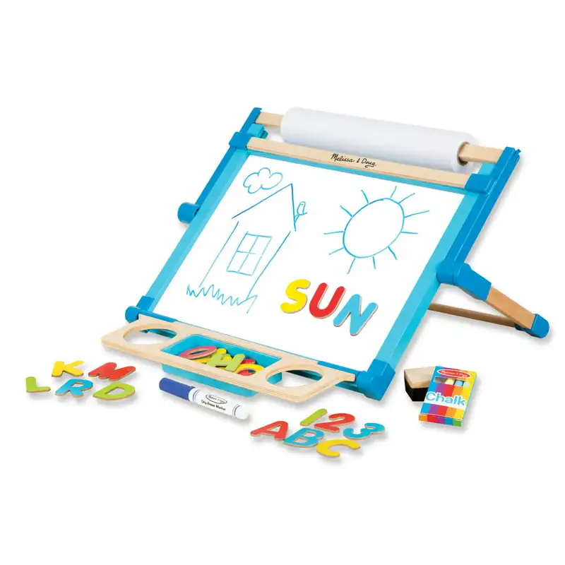 Tabletop Art Easel - Dry-Erase Board and Chalkboard 10 pieces a6 waterproof chalkboard signs tables pvc erasable boards product name price tag display board