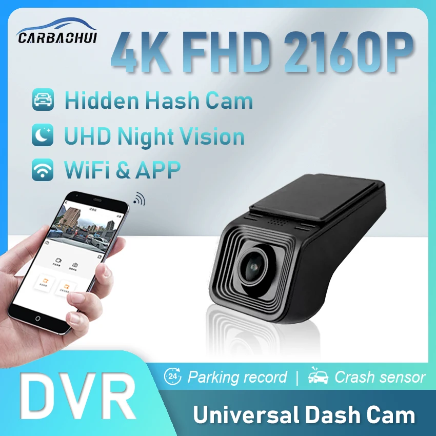 Tanio 4K 2160P wideorejestrator samochodowy kamera na deskę rozdzielczą kamera HD Night
