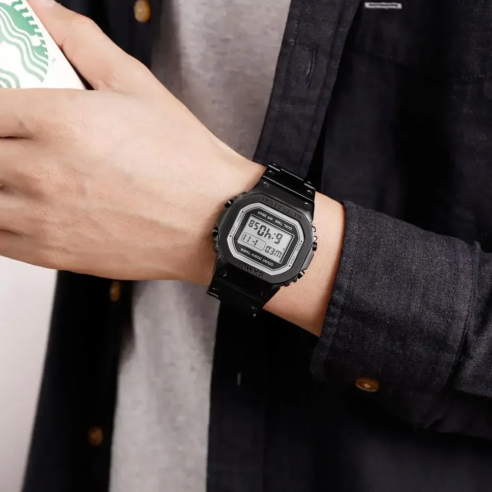 SKMEI 3Bar Waterpoof Alarm Clock Alloy Case Digital Men Watches reloj hombre Fashion Sport Watch Men Digital Watches 1456 4