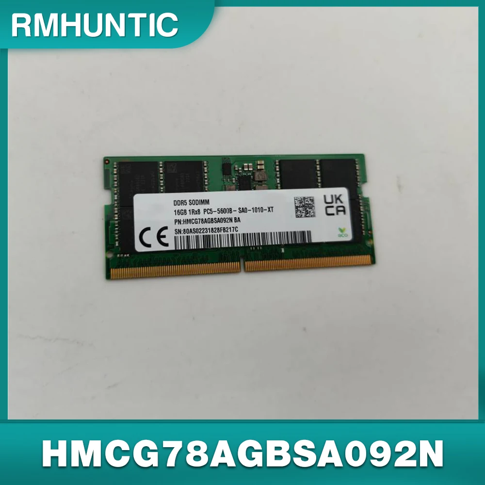 

1PCS RAM 16GB 16G 1RX8 DDR5 5600B Notebook Memory For SK Hynix HMCG78AGBSA092N