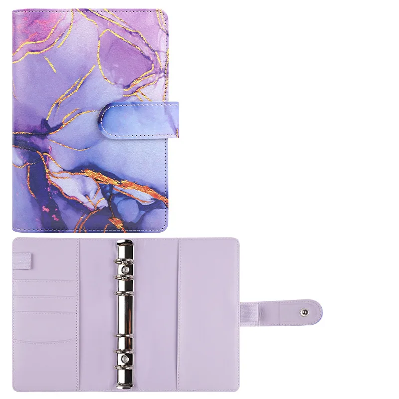 A6 lila Marmor mit Taschen rechner Geld Budget Planer Binder Reiß verschluss Umschläge Geld Umschläge für die Budgetierung Geld Veranstalter Bindung